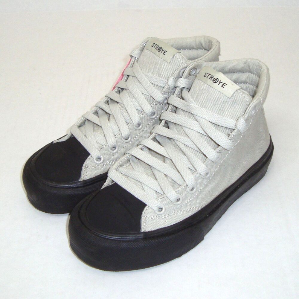 NEW STRAYE Venice XR Gray Black High Top Skate Shoes Boys Size 3 Womens 4.5